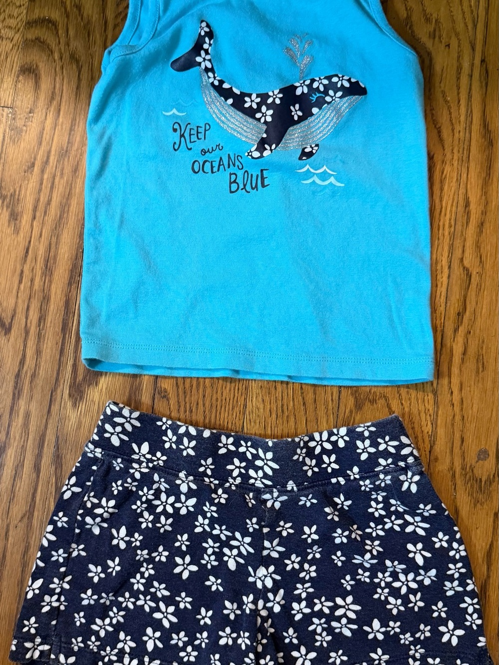 Gymboree Turquoise Knit Tank Top with Logo - Picture 2 of 7